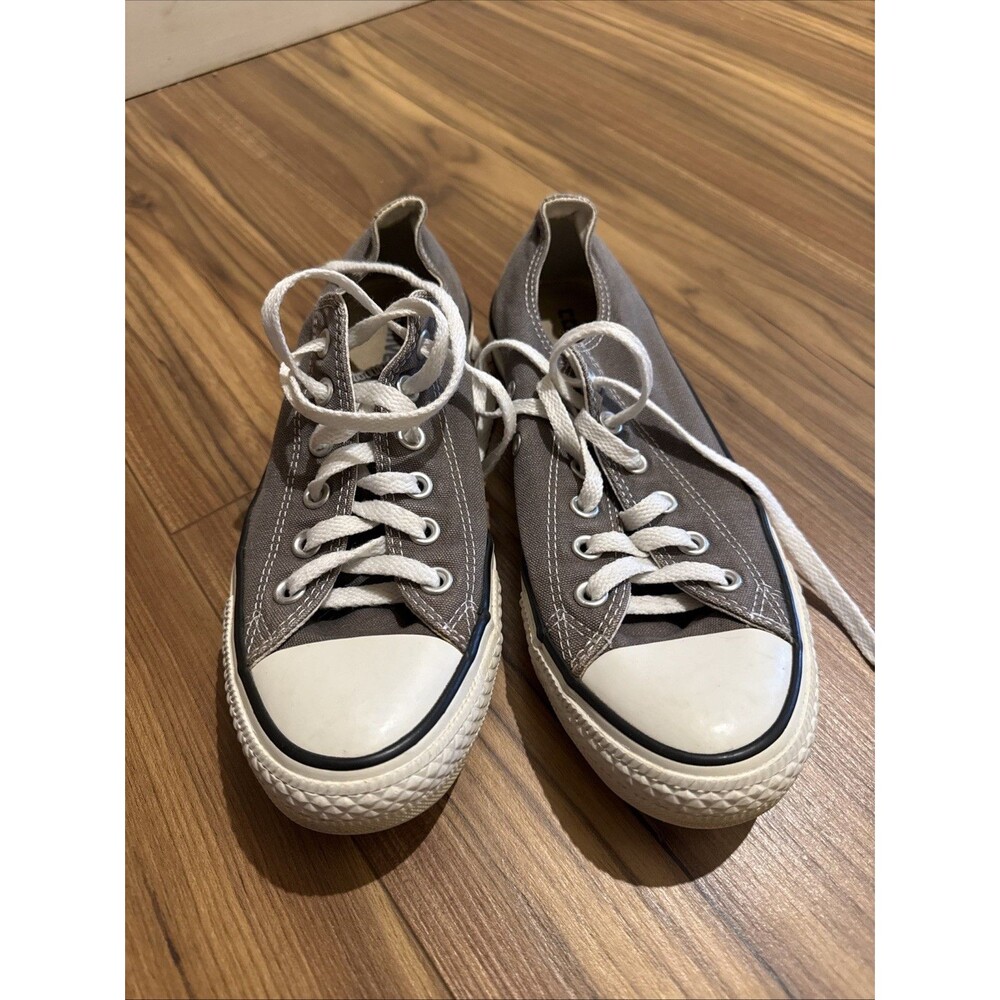 Converse Chuck Taylor All Star Low Top Lace-Up Sneakers Gray/White Textile 6.5